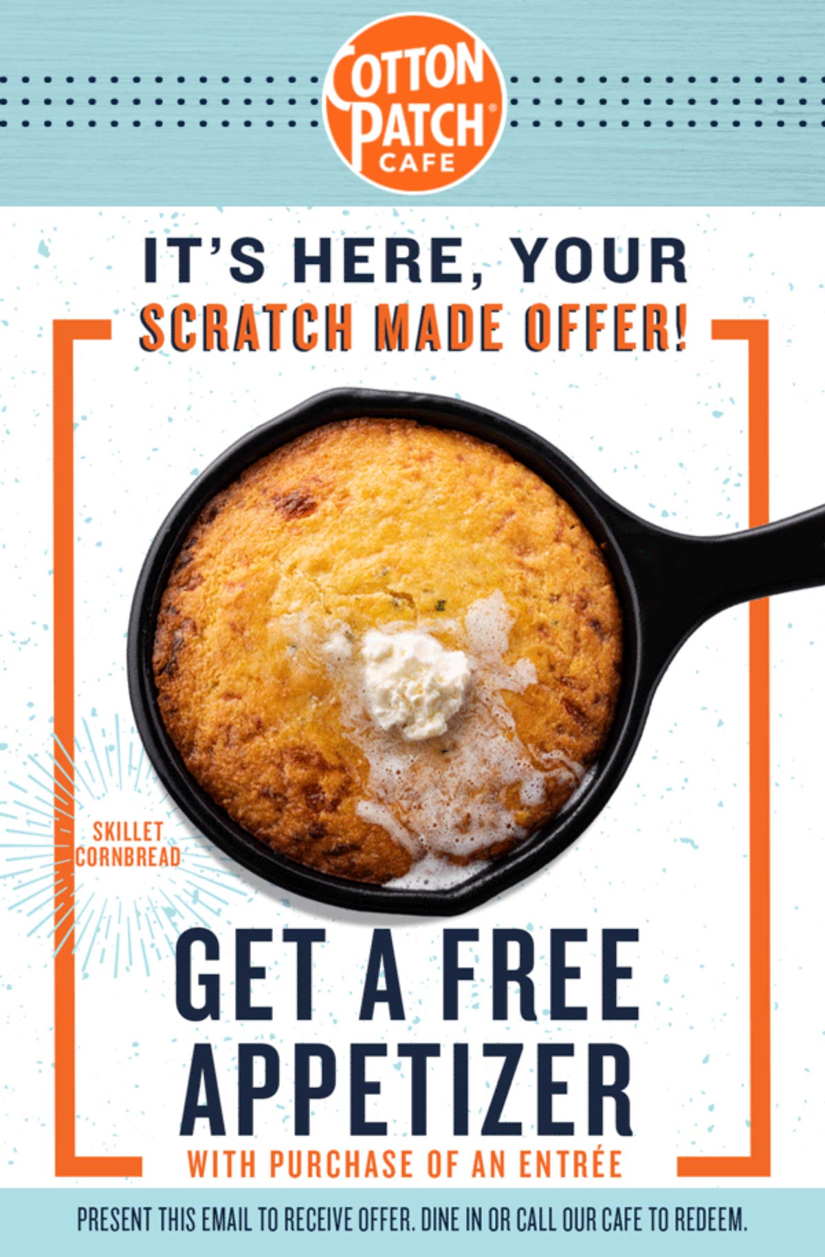 July 2022 Free Appetizer With Your Entree At Cotton Patch Cafe   July 2022 Free Appetizer With Your Entree At Cotton Patch Cafe