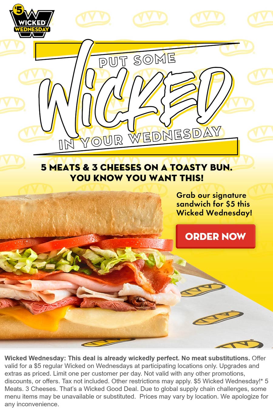 Which Wich restaurants Coupon  $5 wicked sandwich today at Which Wich #whichwich 