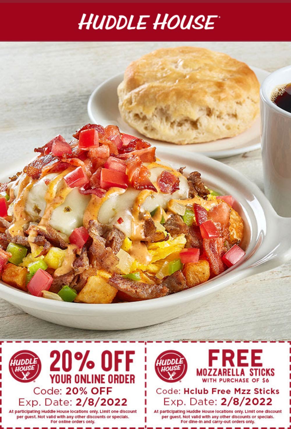 Huddle House restaurants Coupon  20% off & more at Huddle House restaurants #huddlehouse 