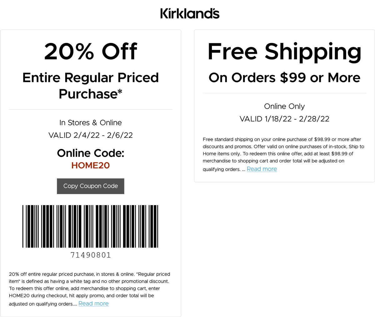 Kirklands stores Coupon  20% off everything at Kirklands, or online via promo code HOME20 #kirklands 