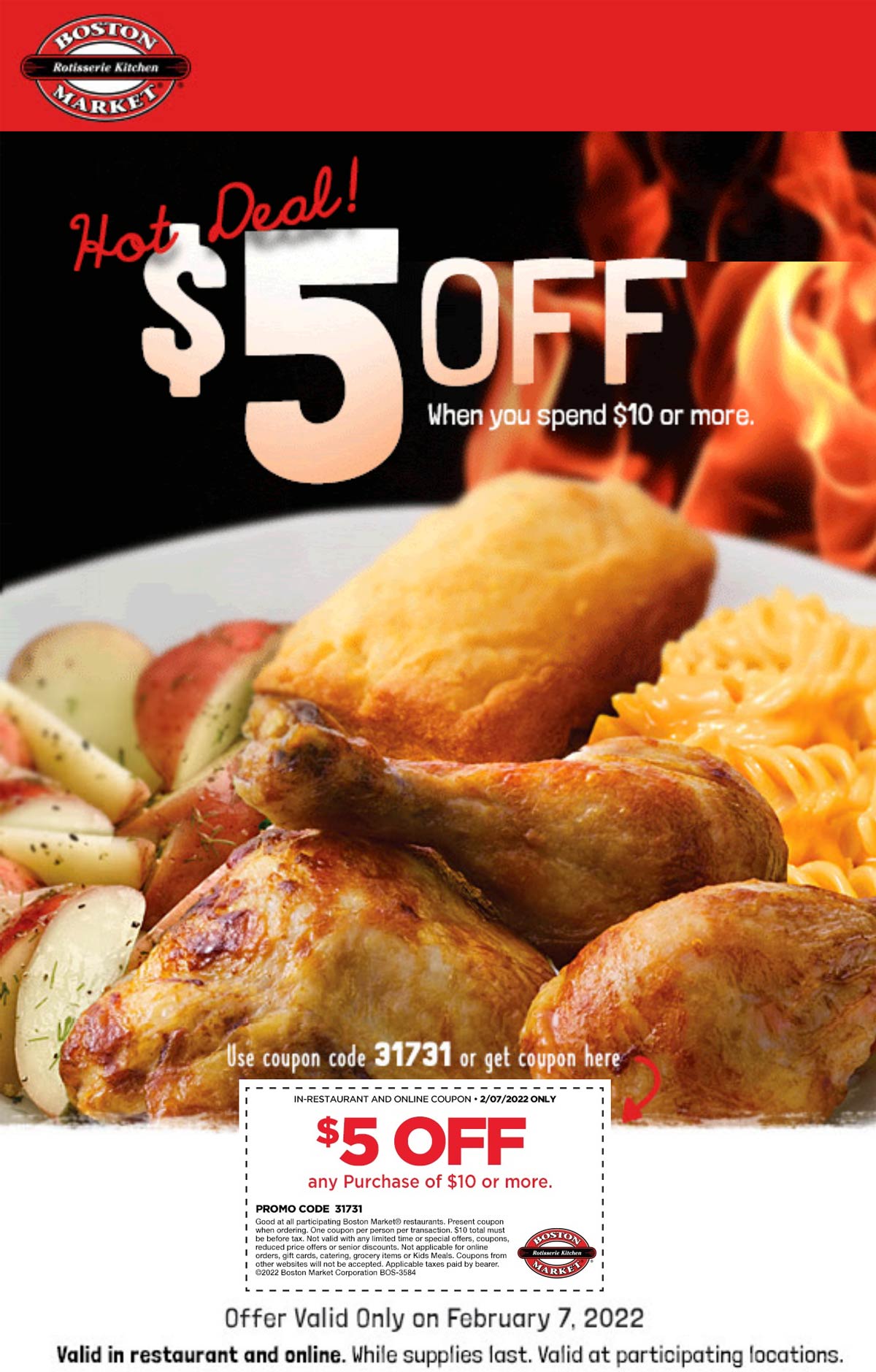 Boston Market restaurants Coupon  $5 off $10 today at Boston Market restaurants #bostonmarket 