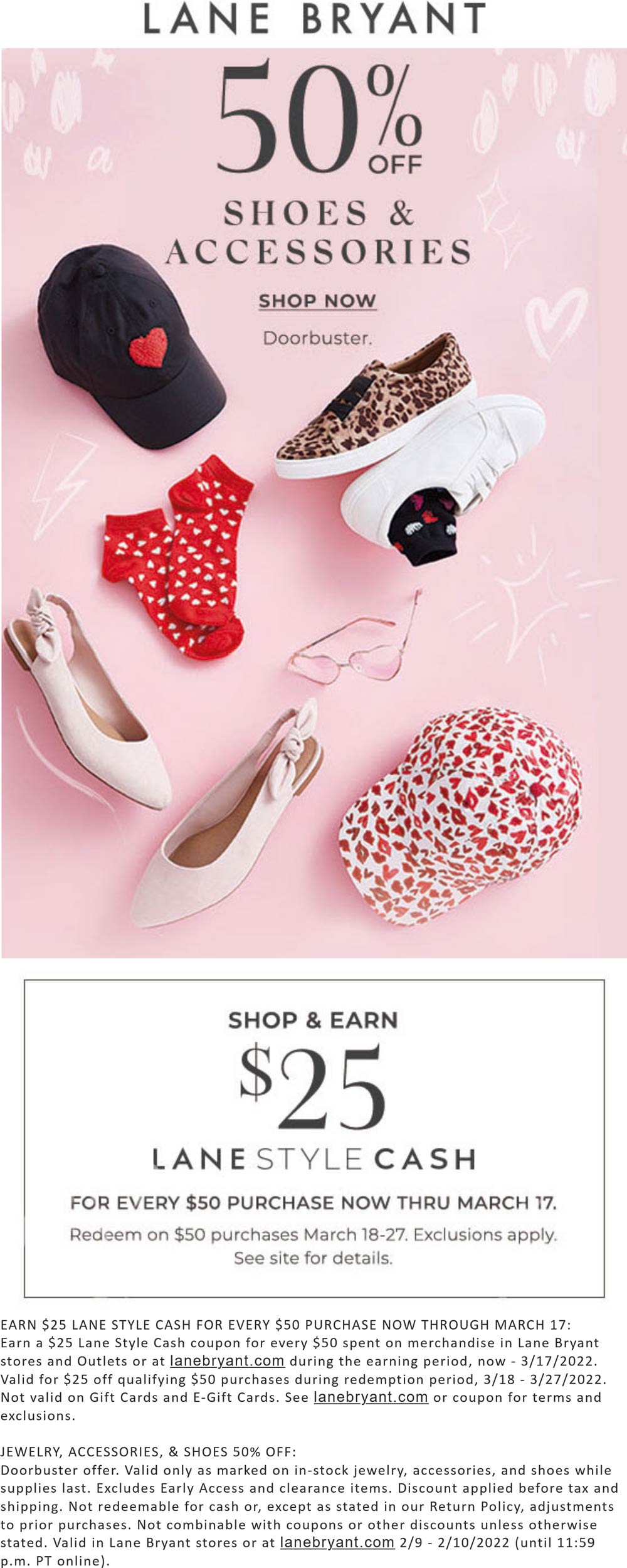 Lane Bryant stores Coupon  50% off shoes accessories & jewelry today at Lane Bryant, ditto online #lanebryant 