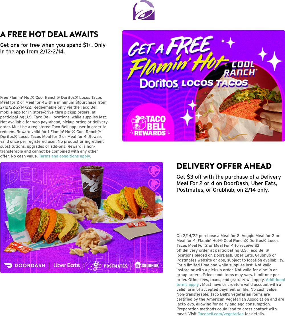 Taco Bell coupons & promo code for [November 2022]