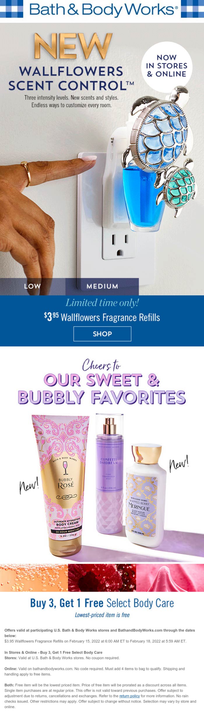 Bath & Body Works stores Coupon  4th body care free & $4 fragrance refills at Bath & Body Works, ditto online #bathbodyworks 