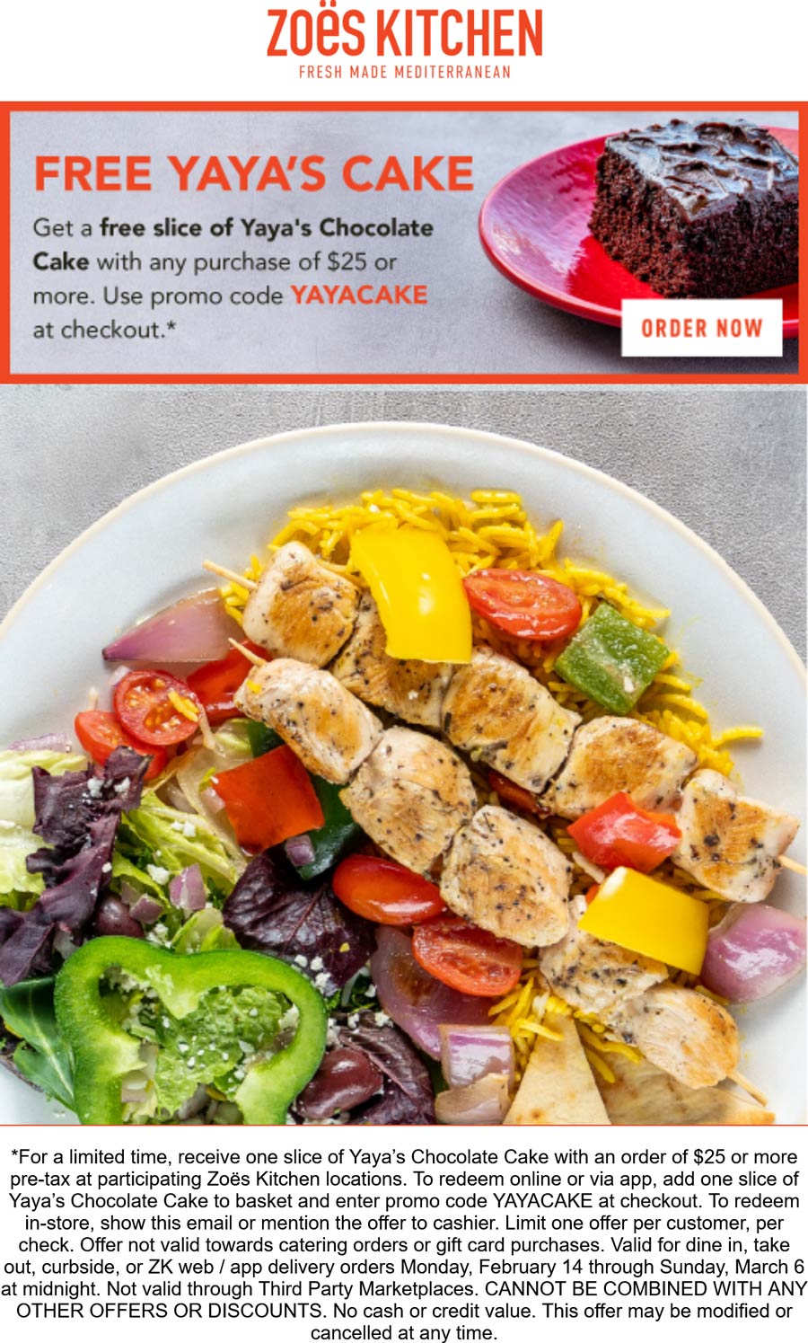 Zoes Kitchen coupons & promo code for [February 2024]