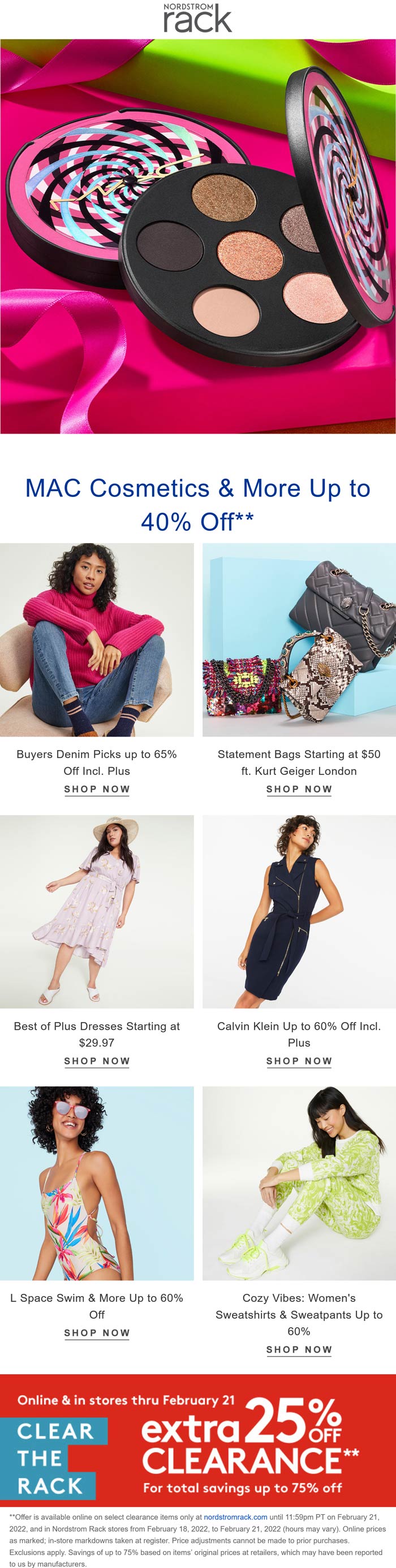 Nordstrom Rack stores Coupon  Extra 25% off clearance at Nordstrom Rack, ditto online #nordstromrack 