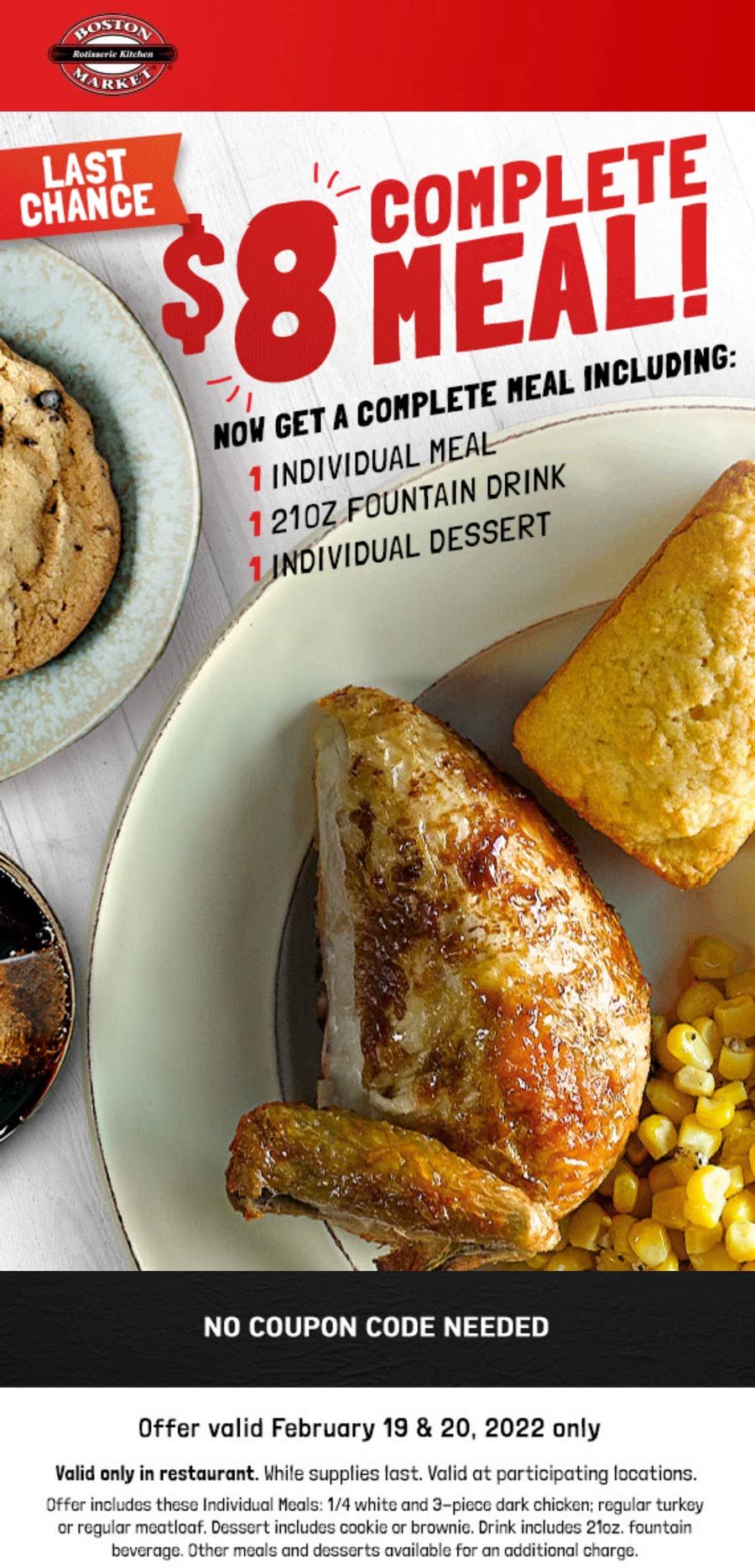 Boston Market coupons & promo code for [July 2024]