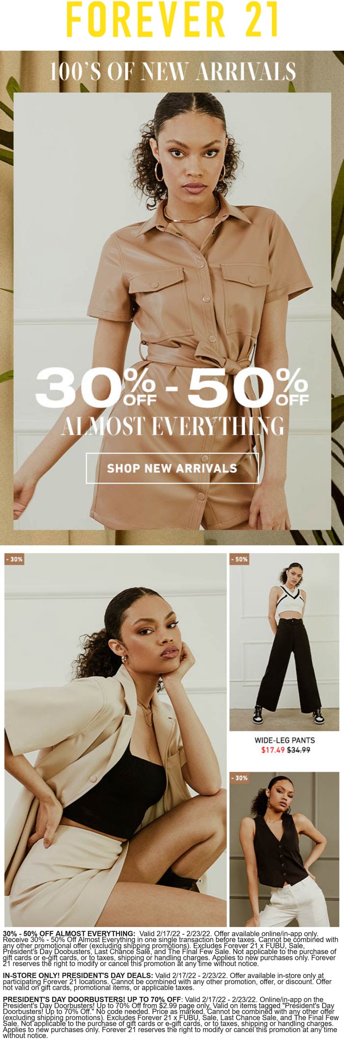 Forever 21 stores Coupon  30-50% off everything online at Forever 21 #forever21 