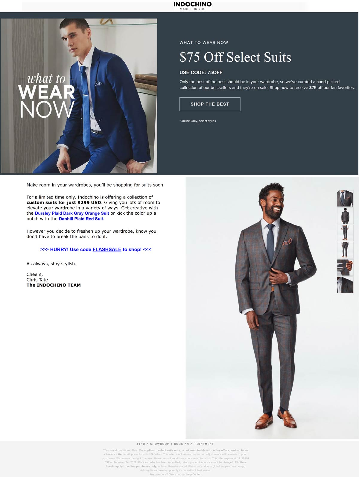 Indochino coupons & promo code for [December 2022]