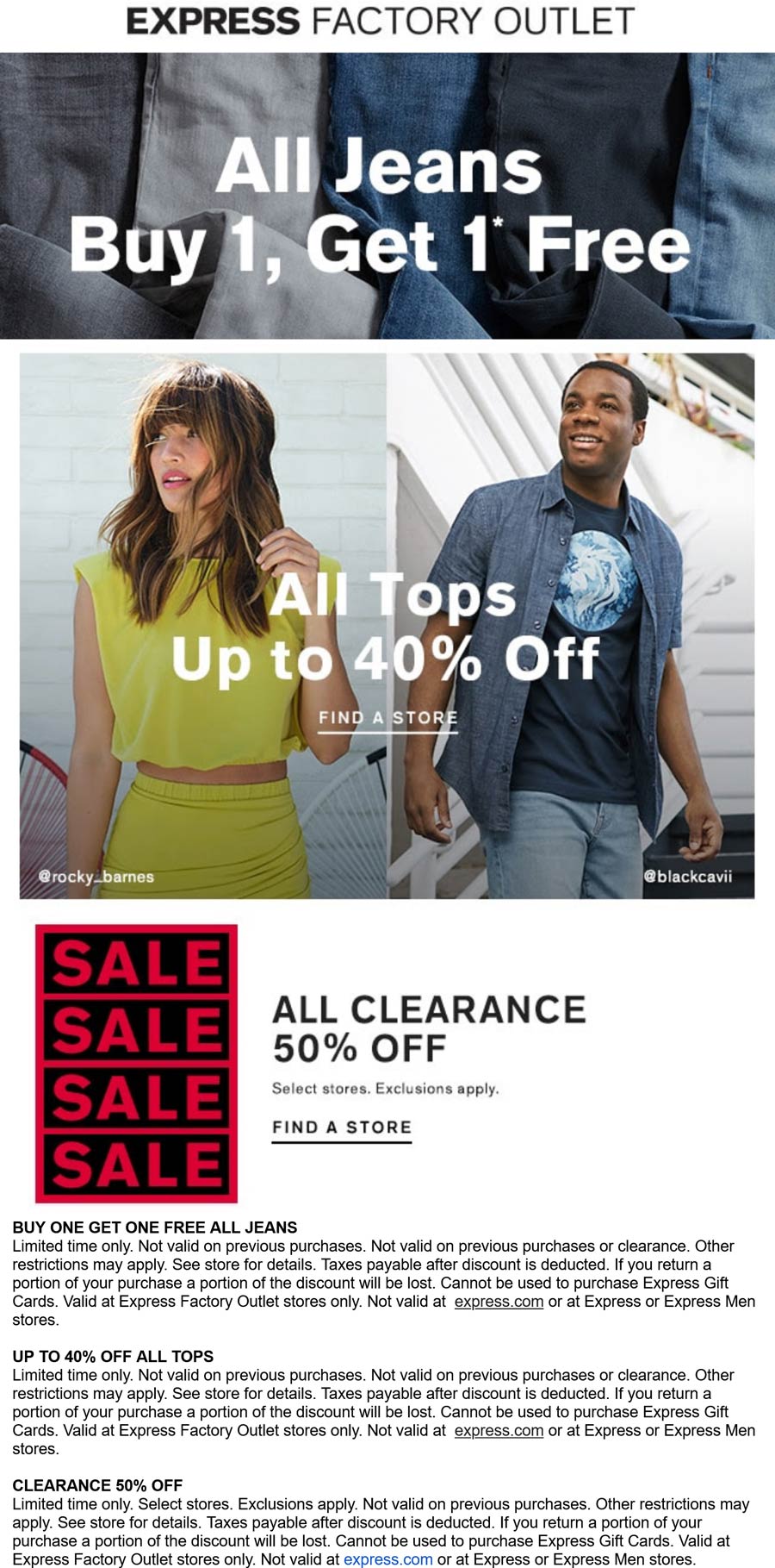 Express Factory Outlet stores Coupon  Second jeans free & more at Express Factory Outlet #expressfactoryoutlet 