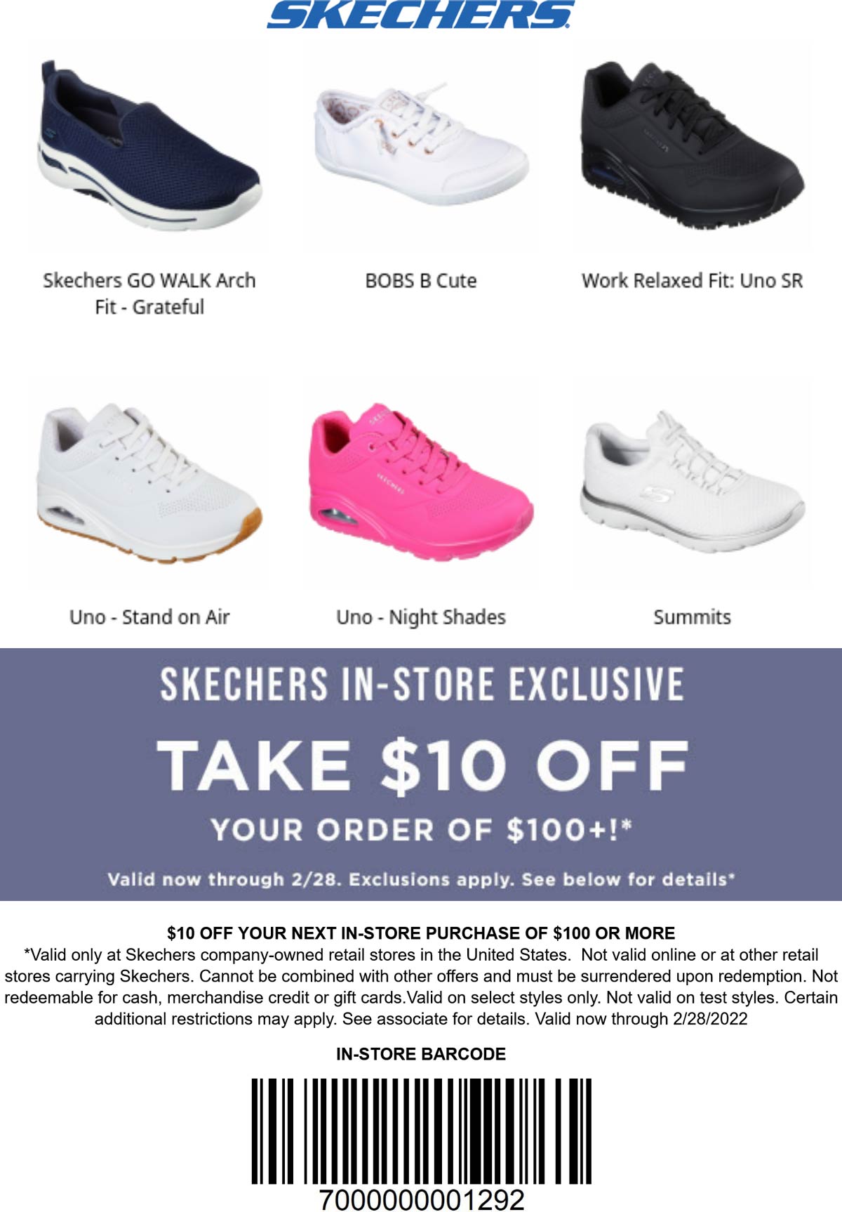 Skechers stores Coupon  $10 off $100 at Skechers shoes #skechers 
