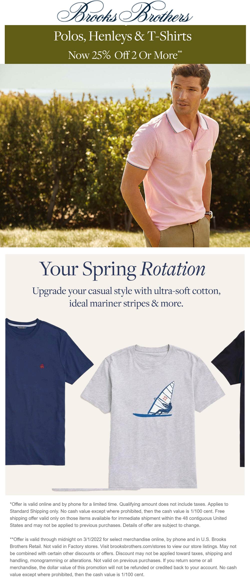 Brooks Brothers stores Coupon  25% off 2+ shirts at Brooks Brothers, ditto online #brooksbrothers 
