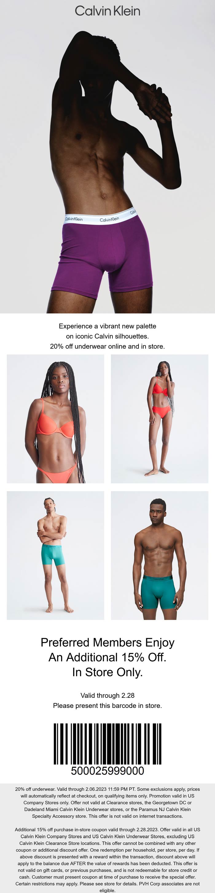 Calvin Klein stores Coupon  15-20% off at Calvin Klein, ditto online #calvinklein 