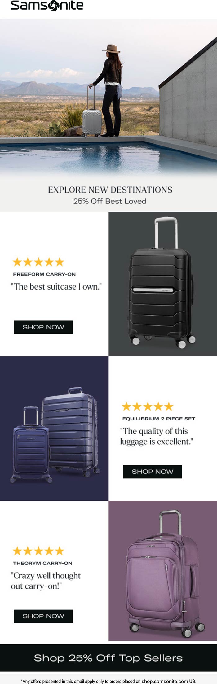 Samsonite stores Coupon  25% off best seller luggage at Samsonite #samsonite 