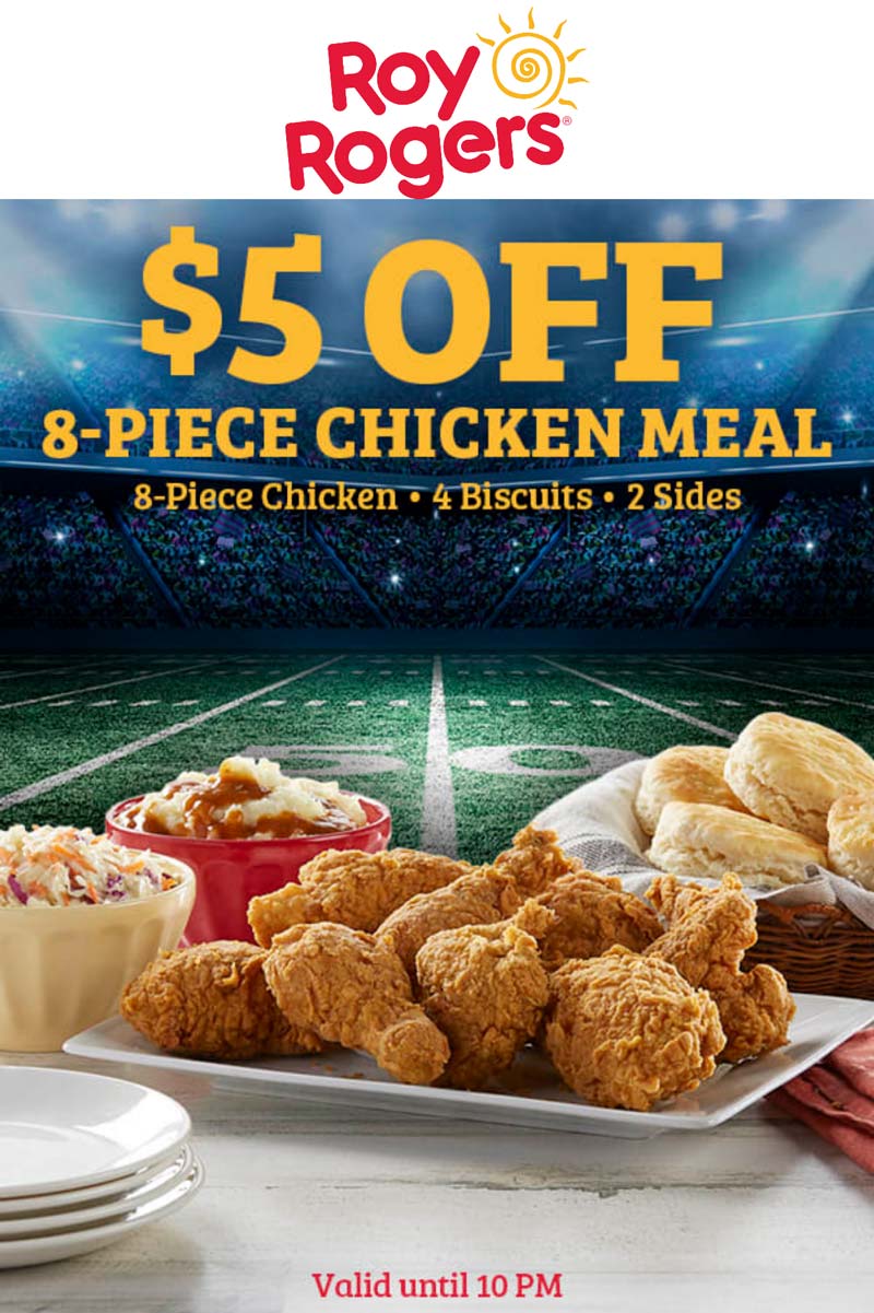 Roy Rogers restaurants Coupon  $5 off 8pc chicken meal today at Roy Rogers #royrogers 