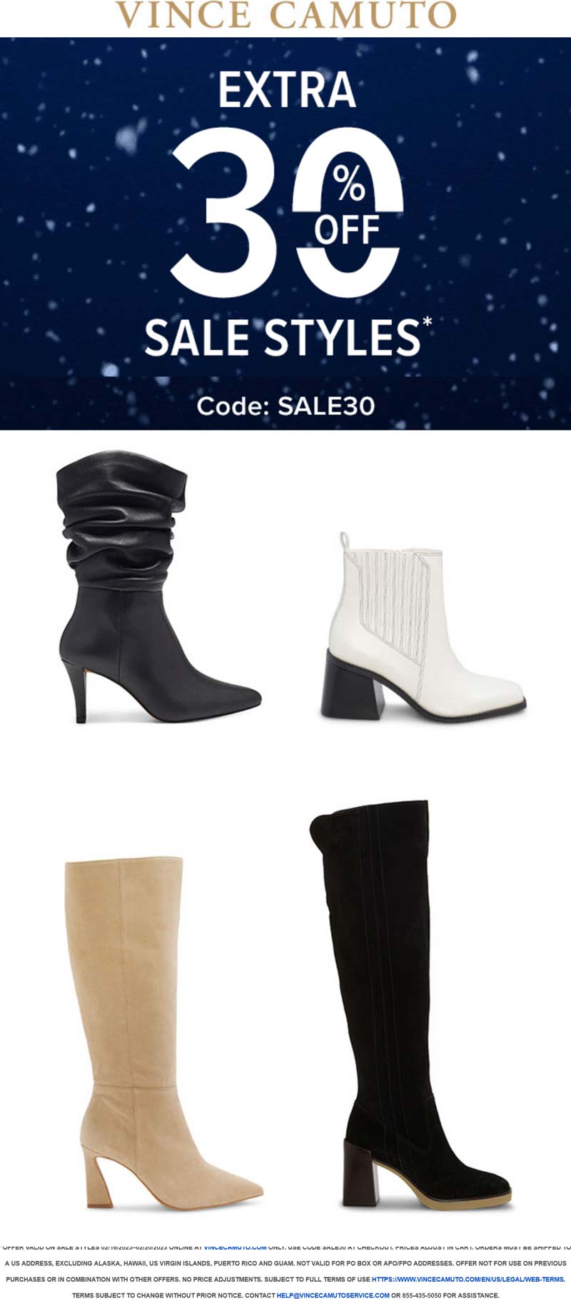 Vince Camuto stores Coupon  Extra 30% off sale styles online at Vince Camuto via promo code SALE30 #vincecamuto 