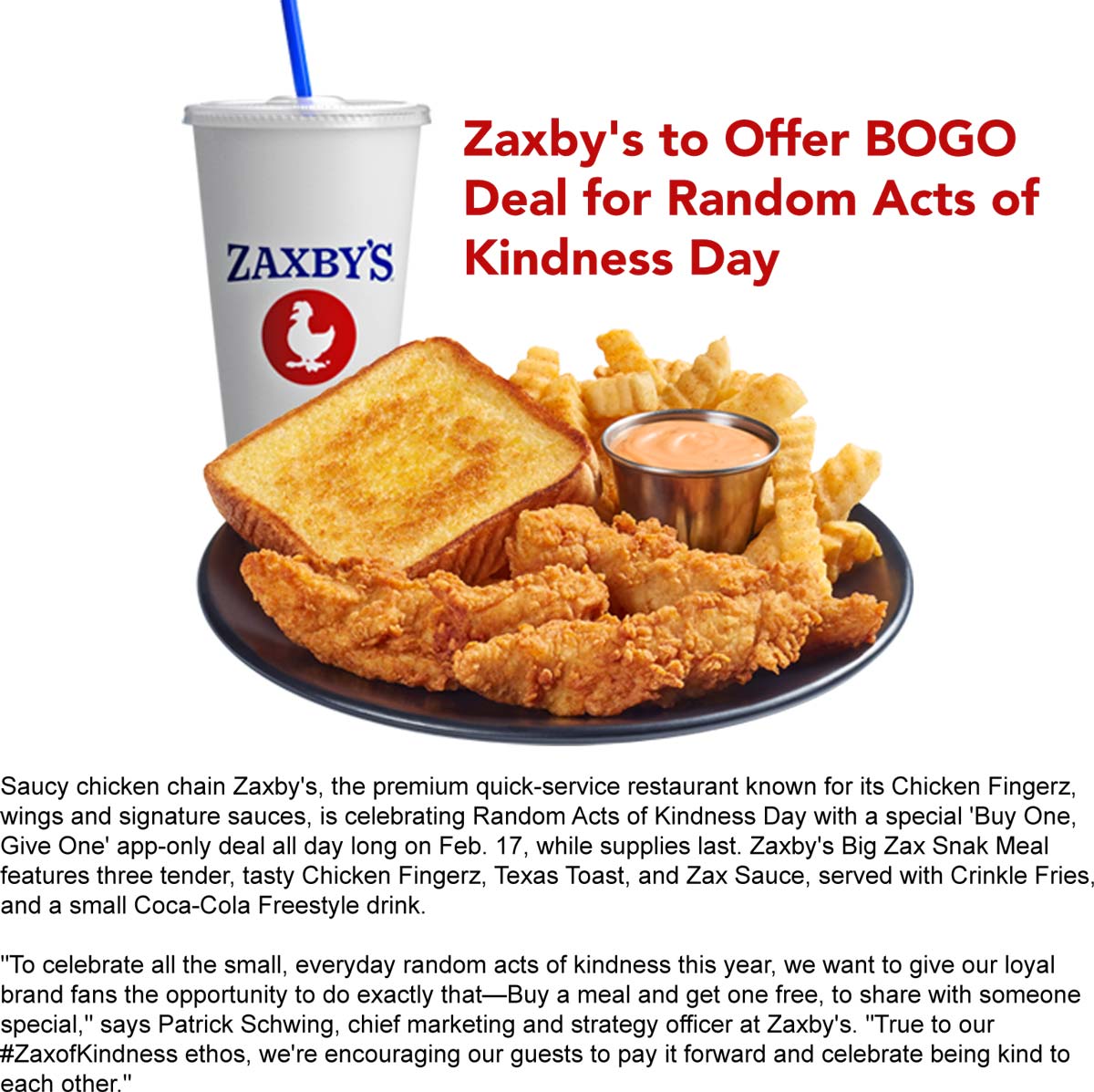 Second meal free Friday at Zaxbys zaxbys The Coupons App®