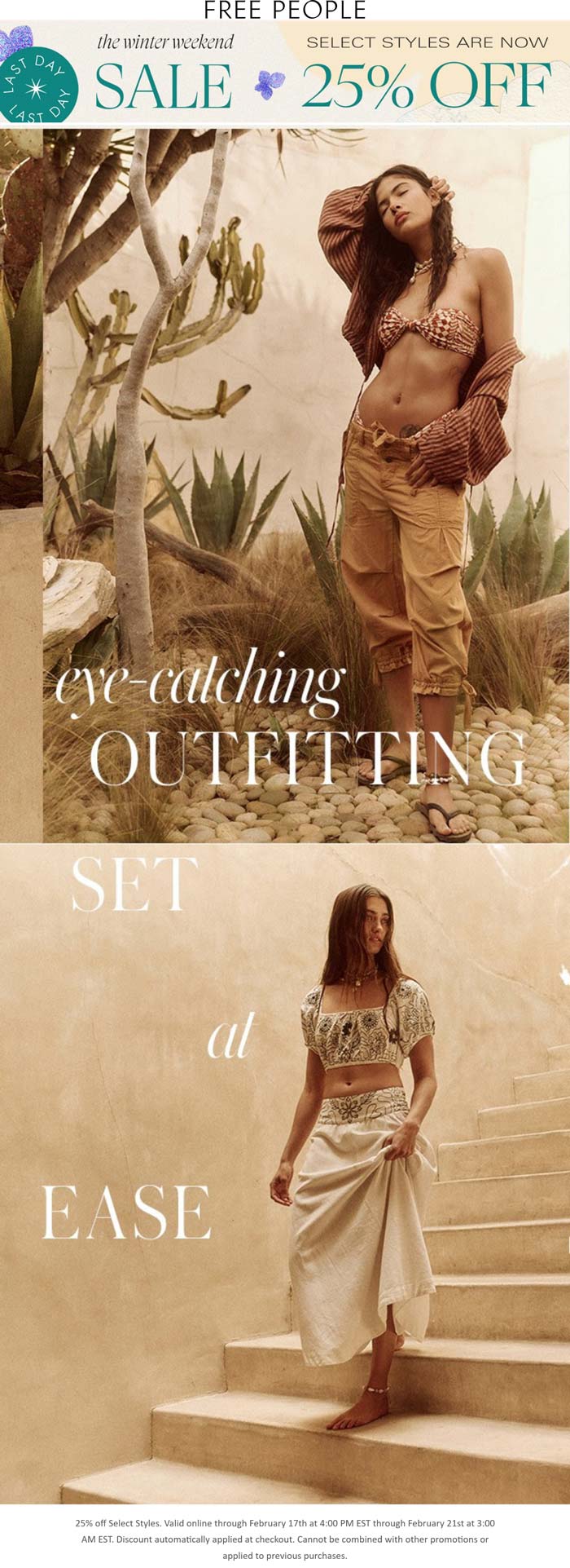 Free People stores Coupon  25% off today at Free People #freepeople 