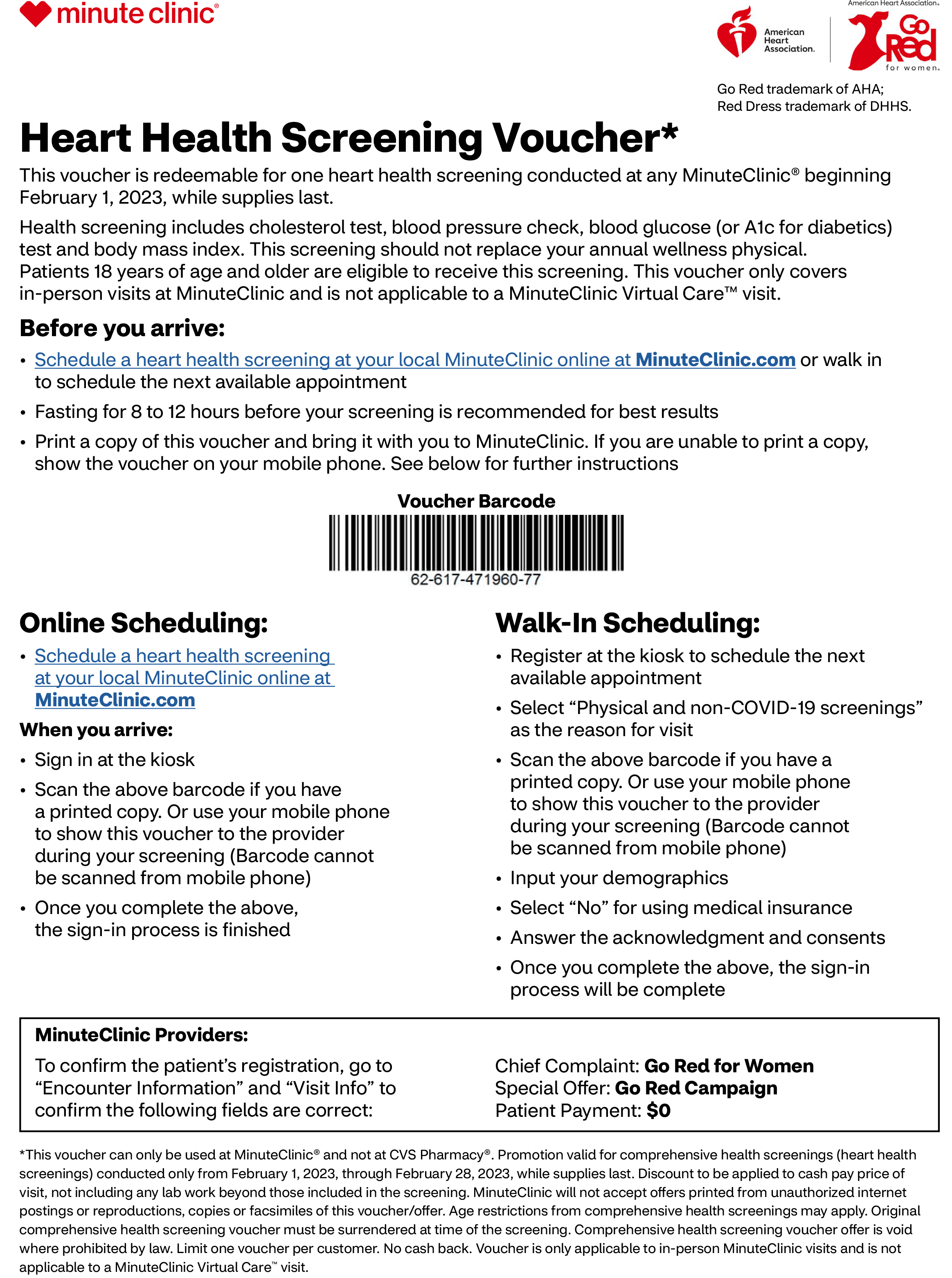 MinuteClinic stores Coupon  Free heart health screening at MinuteClinic #minuteclinic 