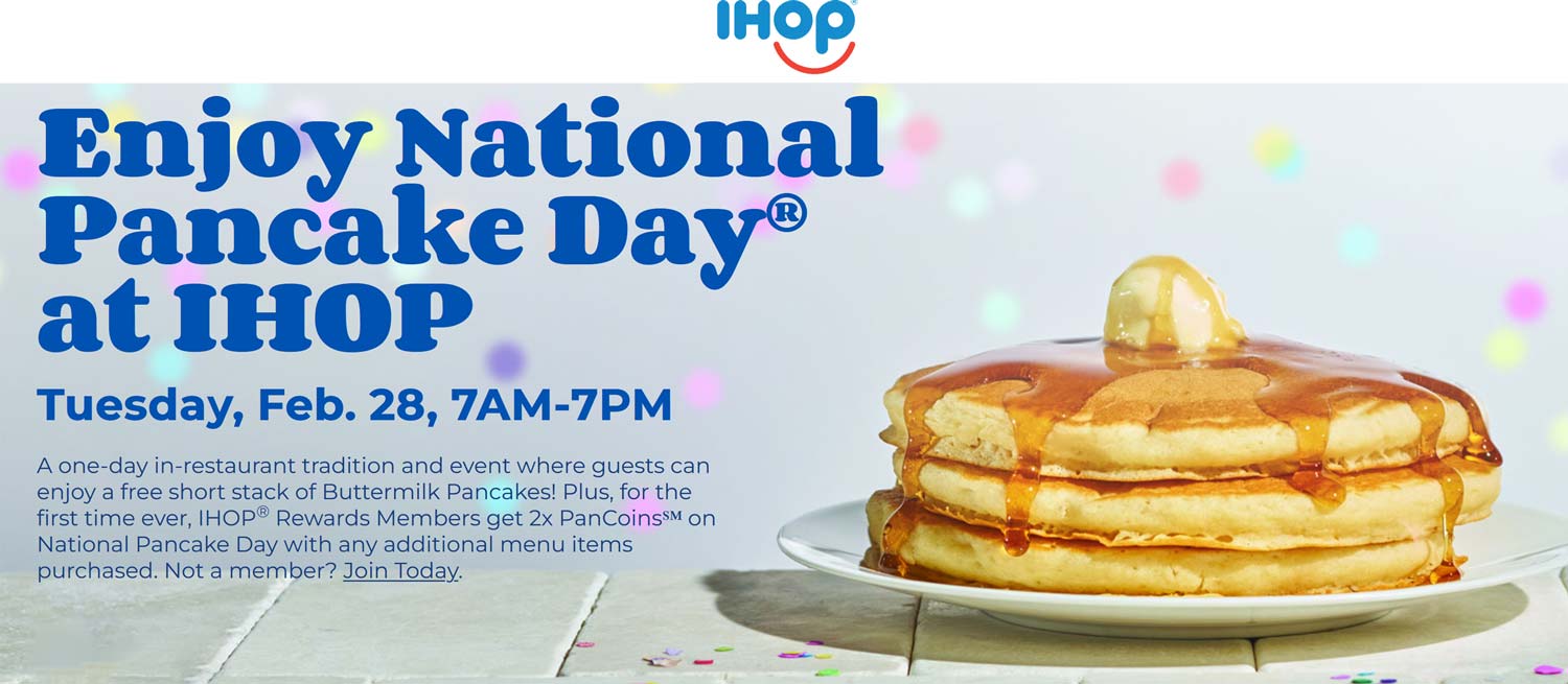 IHOP restaurants Coupon  Free pancakes Tuesday at IHOP restaurants #ihop 