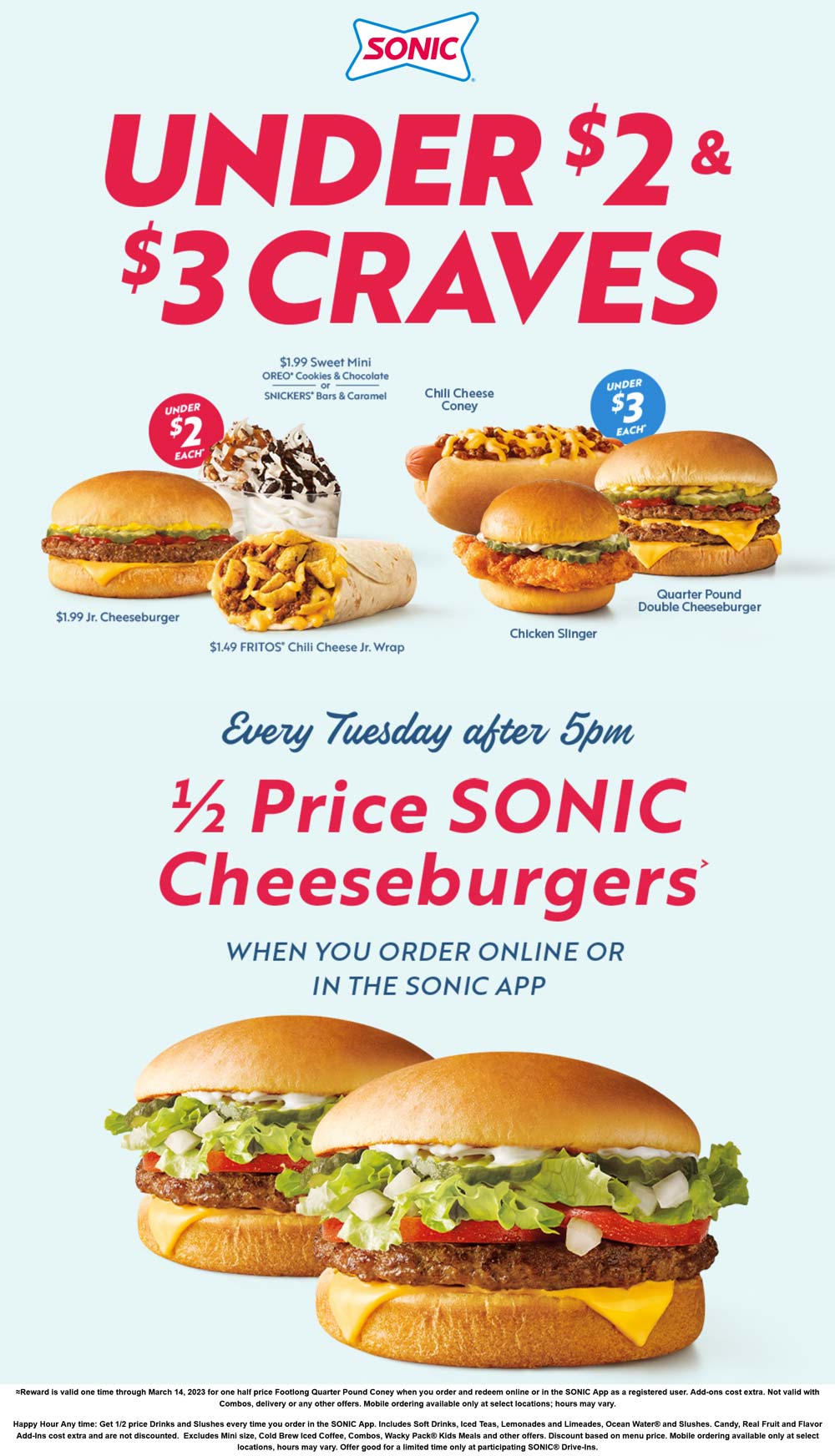 Sonic Drive-In restaurants Coupon  $2 cheeseburger & more at Sonic Drive-In #sonicdrivein 