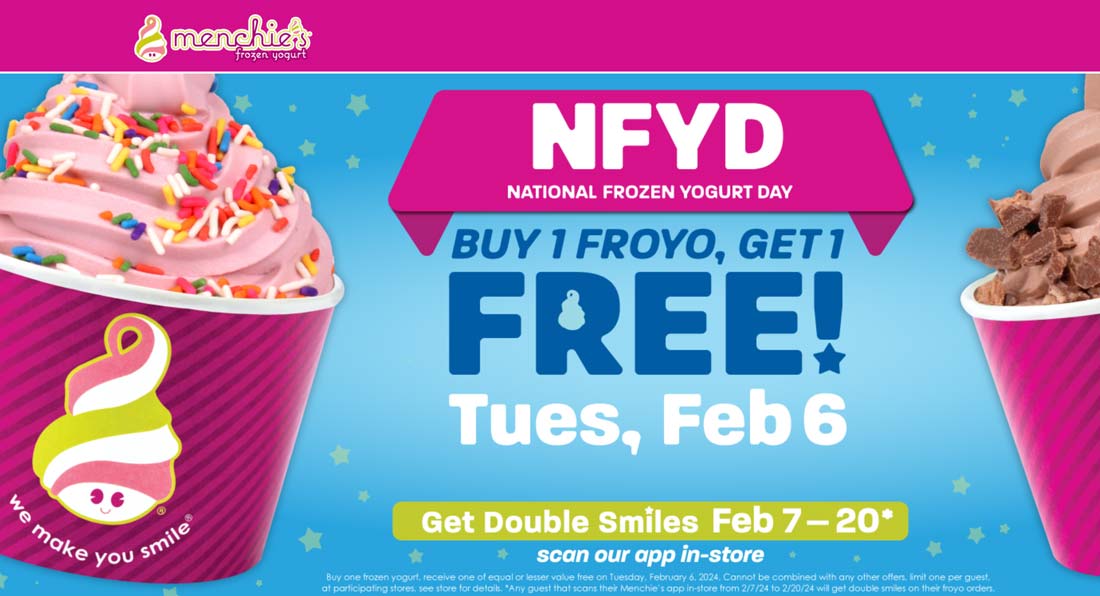 Menchies restaurants Coupon  Second froyo free Tuesday at Menchies frozen yogurt #menchies 