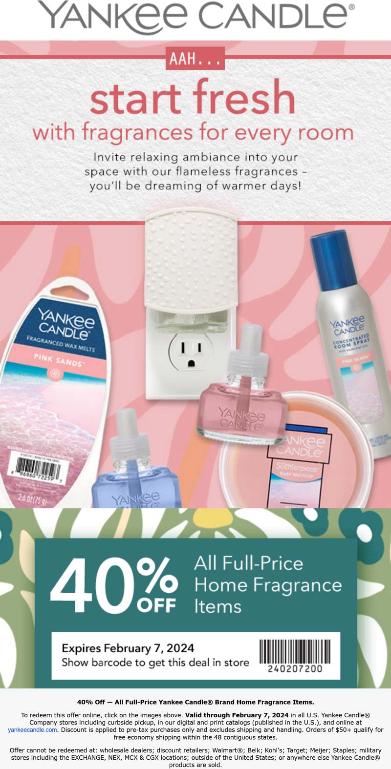 Yankee Candle stores Coupon  40% off home fragrance items at Yankee Candle, ditto online #yankeecandle 