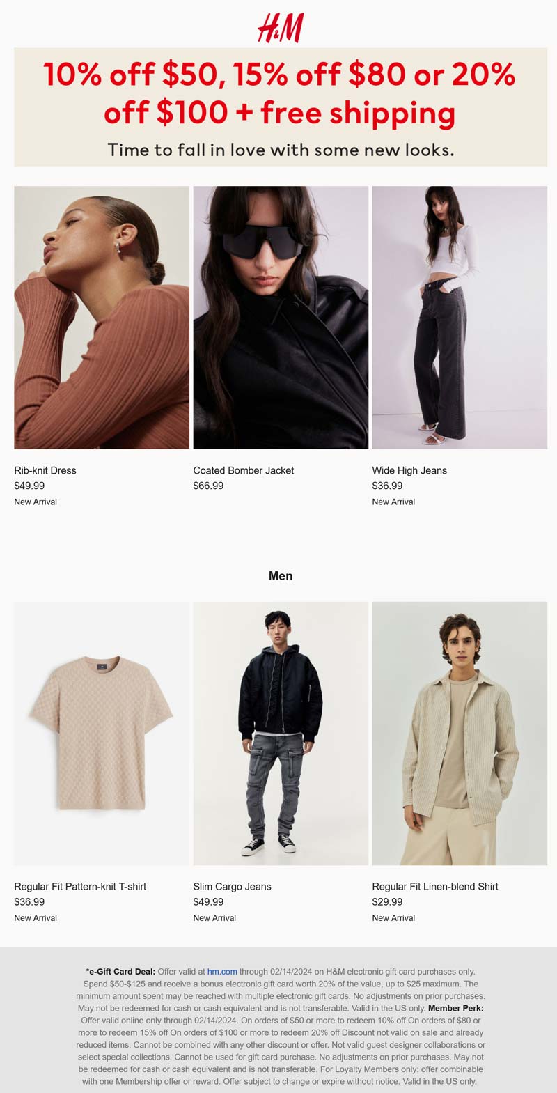 H&M stores Coupon  10-20% off $80+ online today at H&M #hm 