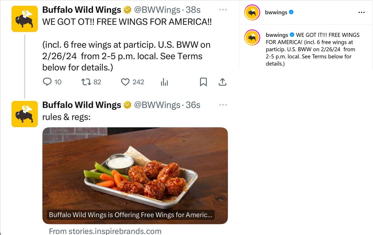 Buffalo Wild Wings restaurants Coupon  6 free wings the 26th at Buffalo Wild Wings restaurants #buffalowildwings 