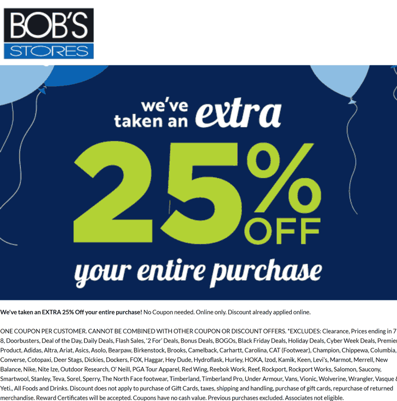 Bobs Stores stores Coupon  Extra 25% off online at Bobs Stores #bobsstores 