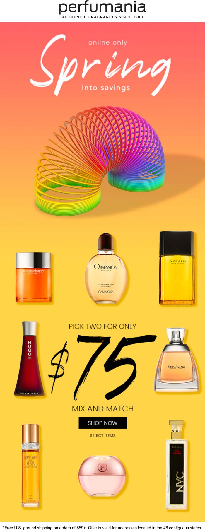 Perfumania stores Coupon  2 fragrances for $75 online at Perfumania #perfumania 