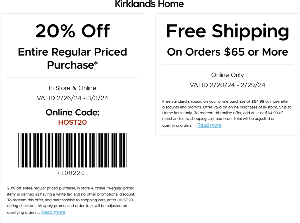 Kirklands stores Coupon  20% off everything at Kirklands, or online via promo code HOST20 #kirklands 
