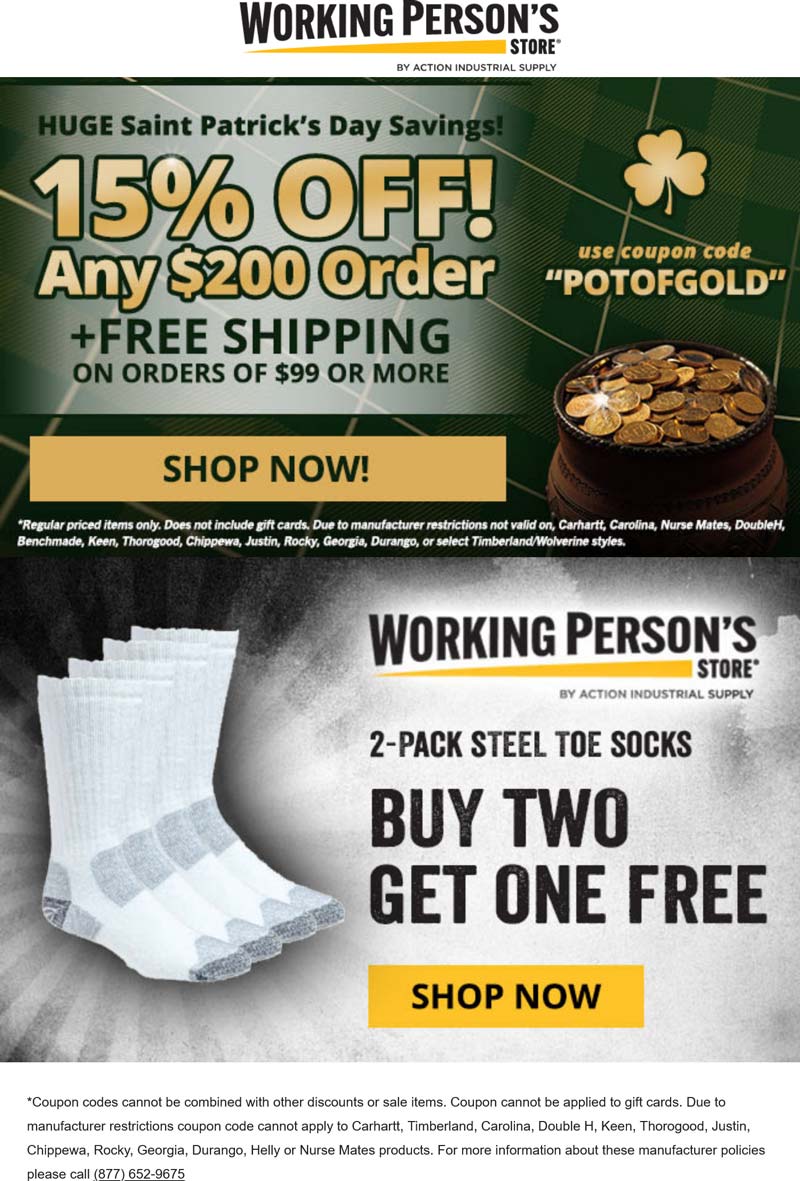 Working Persons Store stores Coupon  15% off $200 + free shipping at The Working Persons Store #workingpersonsstore 