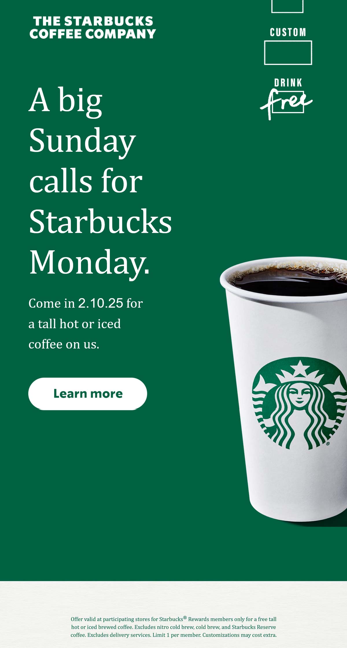 Starbucks restaurants Coupon  Free coffee Monday at Starbucks #starbucks 