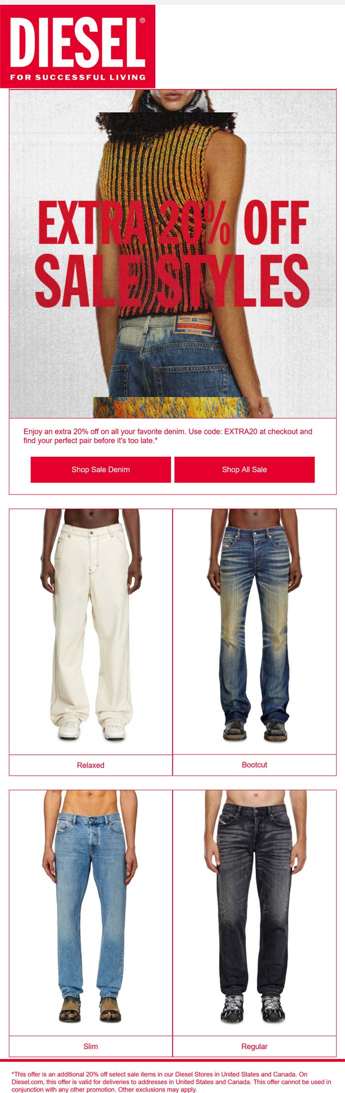 Diesel stores Coupon  Extra 20% off sale styles at Diesel via promo code EXTRA20 #diesel 