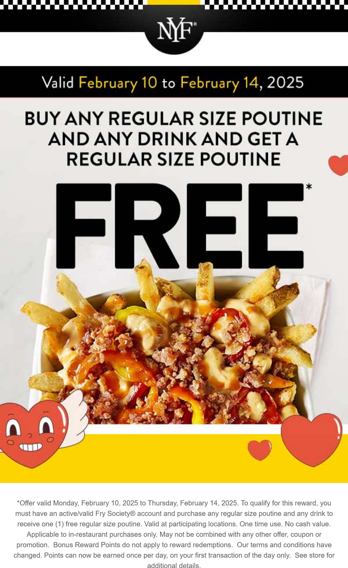 New York Fries restaurants Coupon  Second poutine free at New York Fries #newyorkfries 