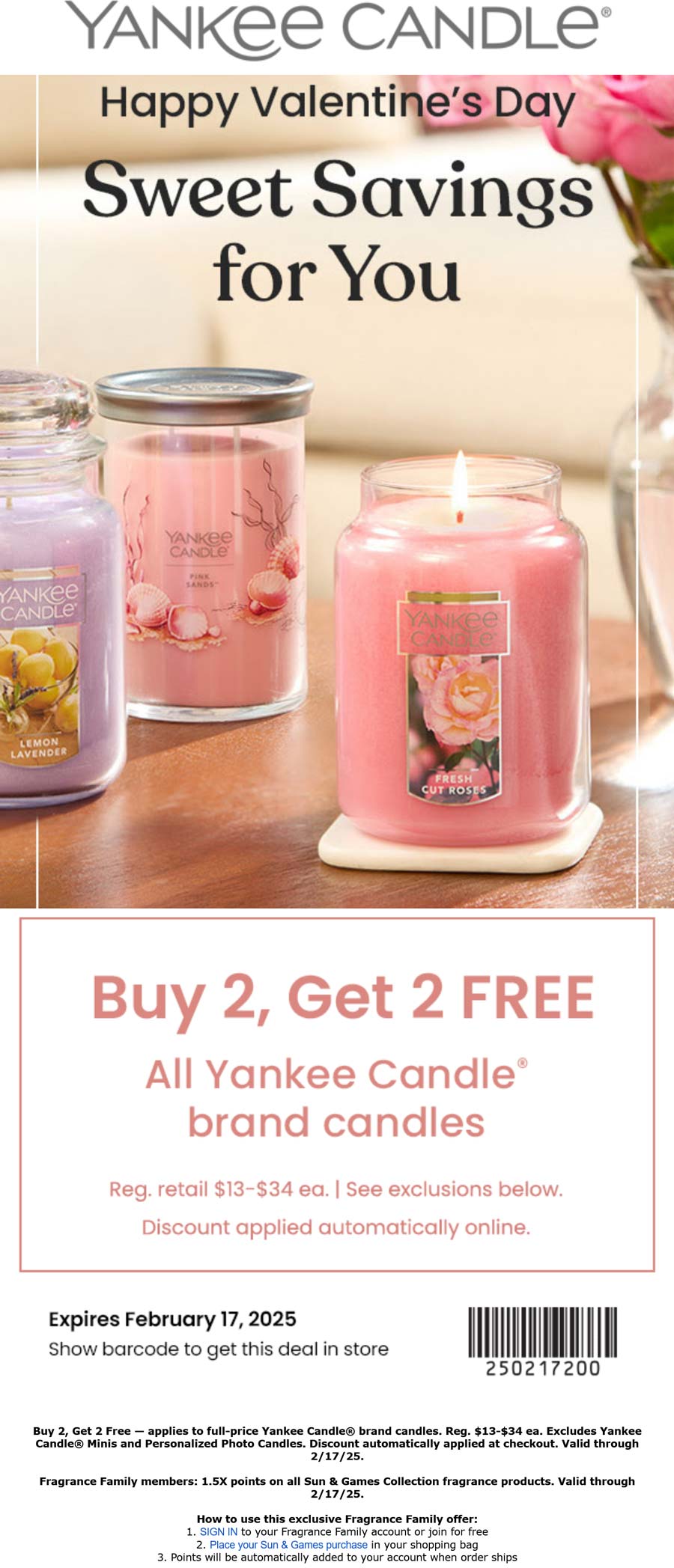 Yankee Candle stores Coupon  4-for-2 on candles at Yankee Candle, ditto online #yankeecandle 