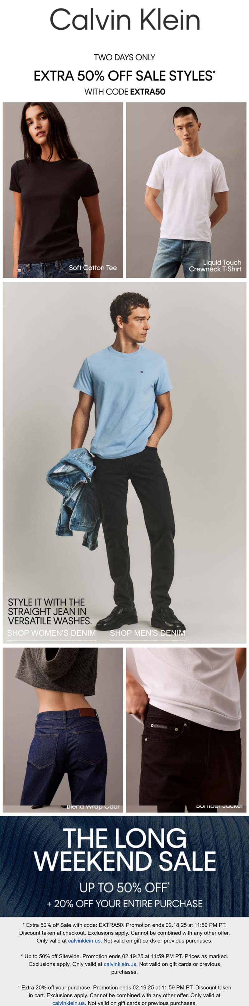 Calvin Klein stores Coupon  Extra 50% off sale styles online at Calvin Klein via promo code EXTRA50 #calvinklein 