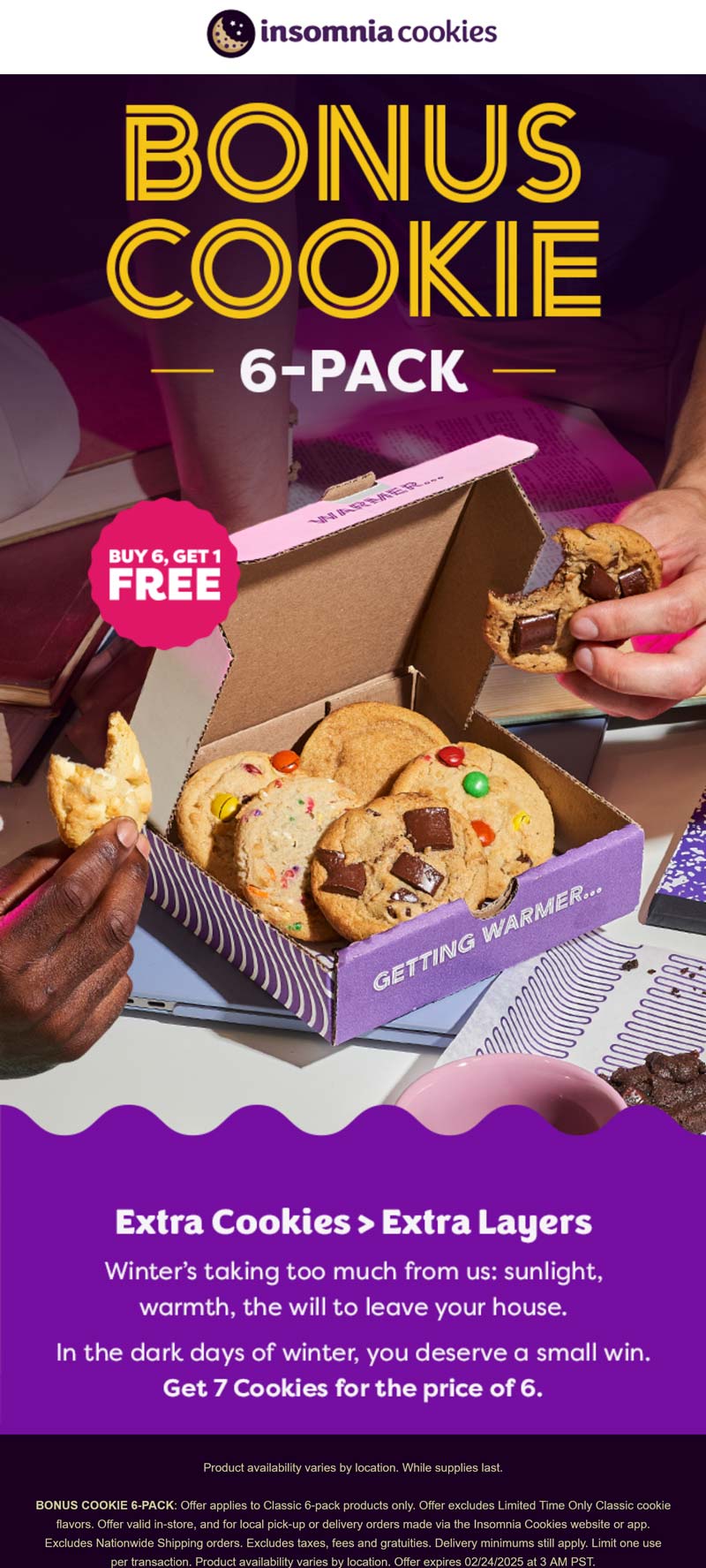 Insomnia Cookies restaurants Coupon  7th cookie free this week at Insomnia Cookies #insomniacookies 