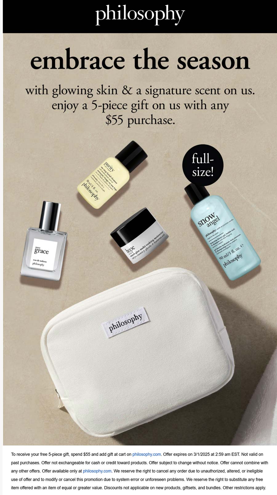 Philosophy stores Coupon  Free 5pc on $55+ at Philosophy #philosophy 