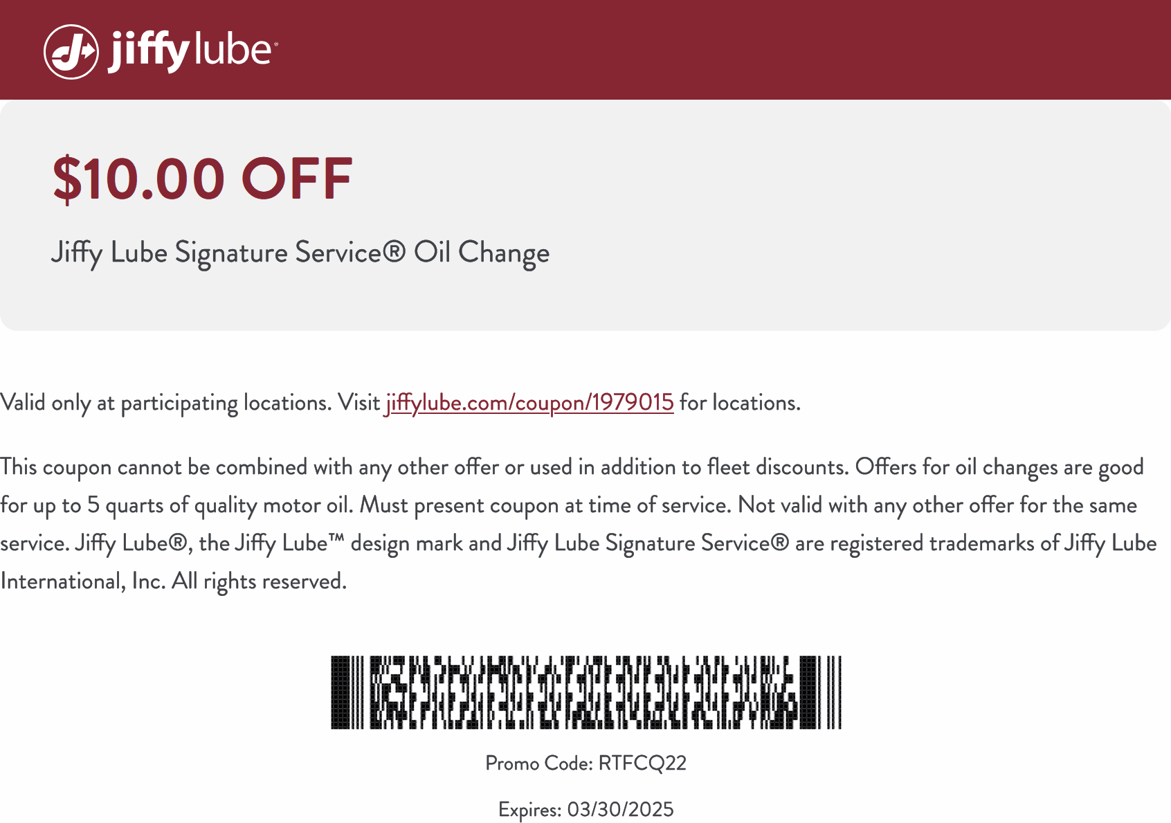 Jiffy Lube stores Coupon  $10 off an oil change at Jiffy Lube #jiffylube 