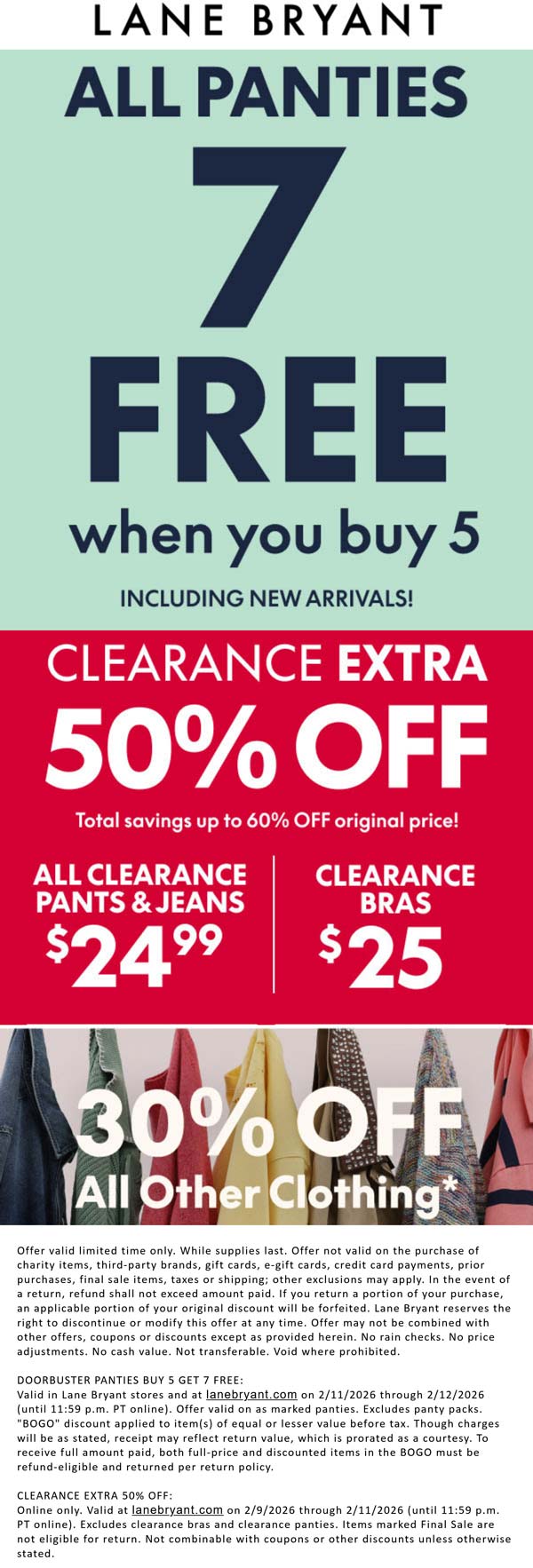 Lane Bryant stores Coupon  12-for-5 on panties + 30% off everything & more at Lane Bryant, ditto online #lanebryant 