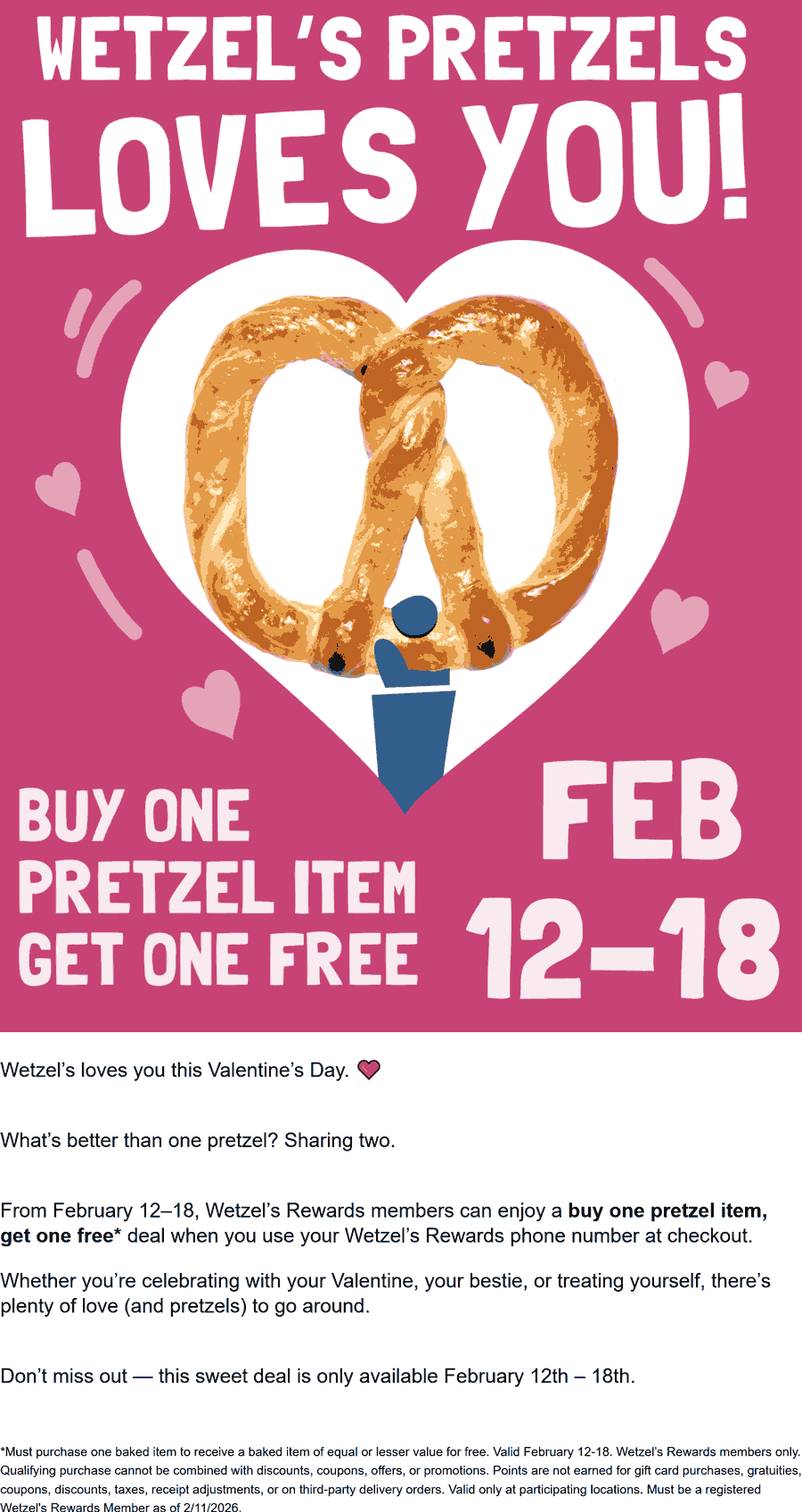 Wetzels Pretzels Secodn pretzel free at Wetzels Pretzels #wetzelspretzels Wetzels Pretzels stores Coupon Secodn pretzel free at Wetzels Pretzels #wetzelspretzels