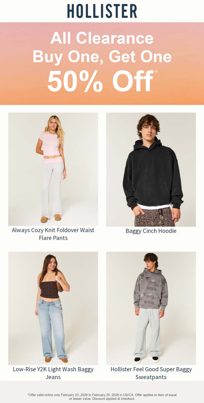 Hollister Second clearance item 50% off online at Hollister #hollister Hollister stores Coupon Second clearance item 50% off online at Hollister #hollister