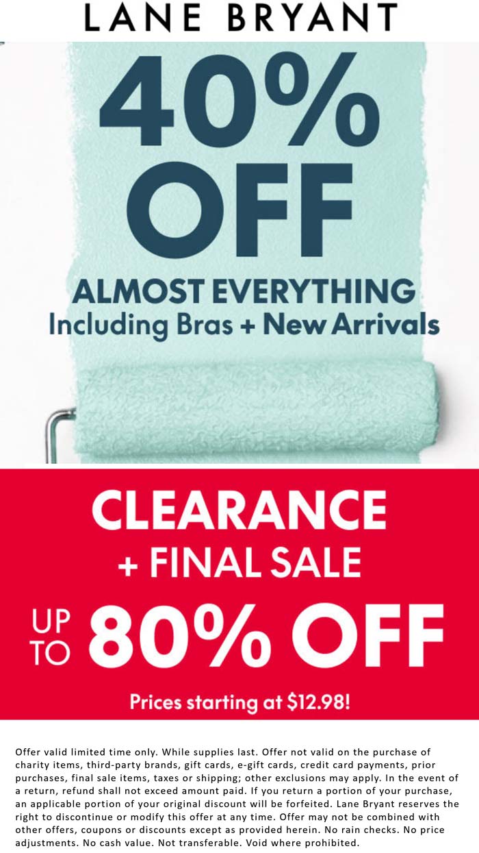 Lane Bryant stores Coupon  40% off & more today at Lane Bryant, ditto online #lanebryant 