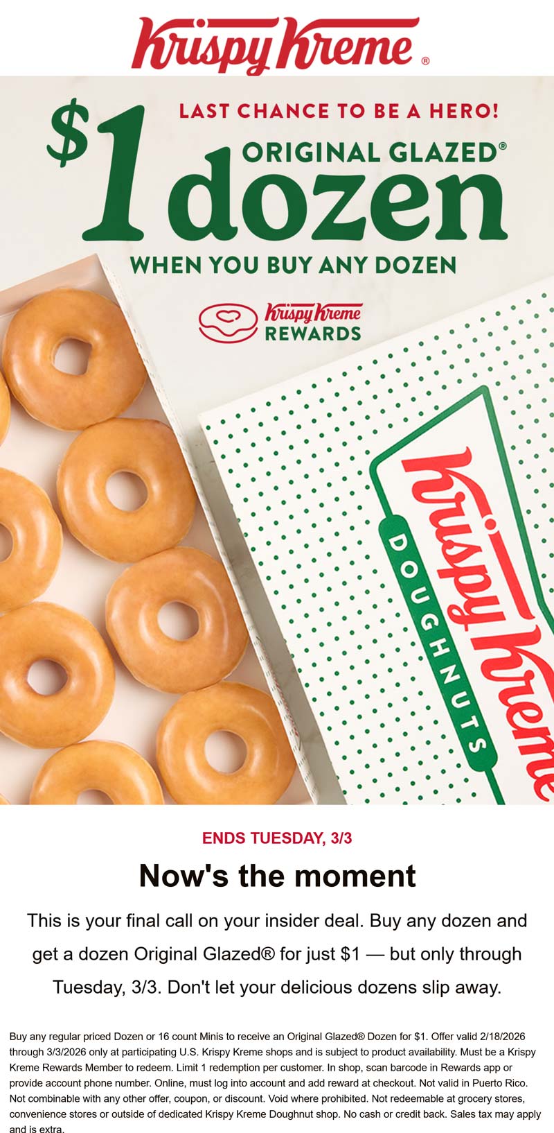 Krispy Kreme restaurants Coupon  Second dozen doughnuts = $1 at Krispy Kreme #krispykreme 