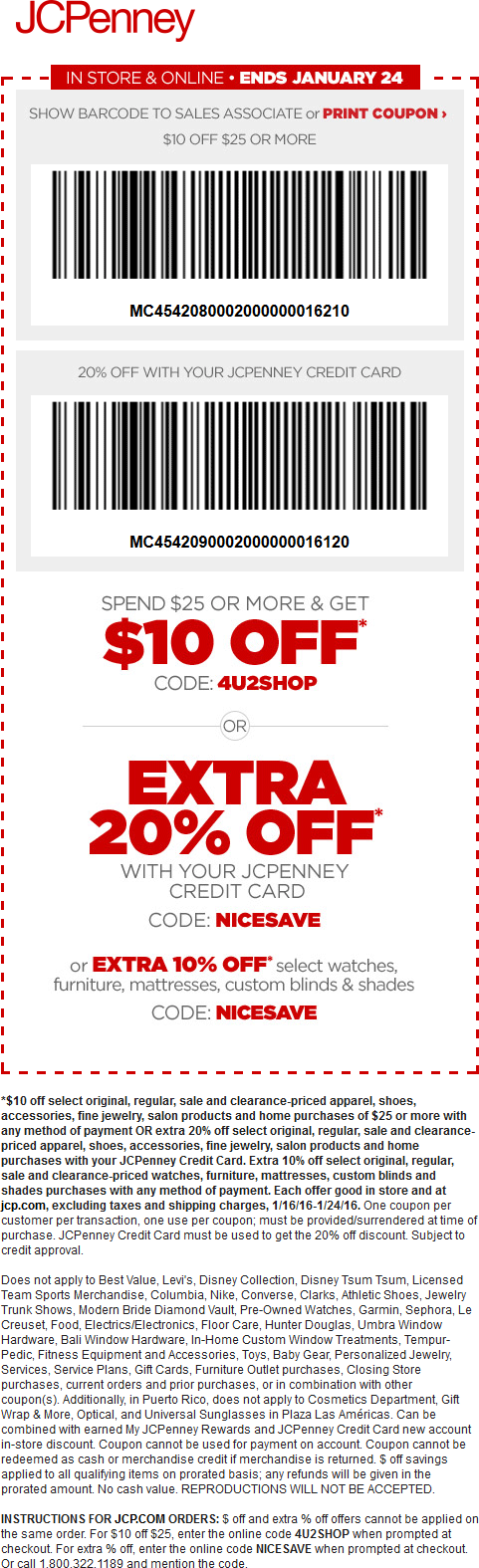 January 2016 16 Jcpenney Coupon 9745 
