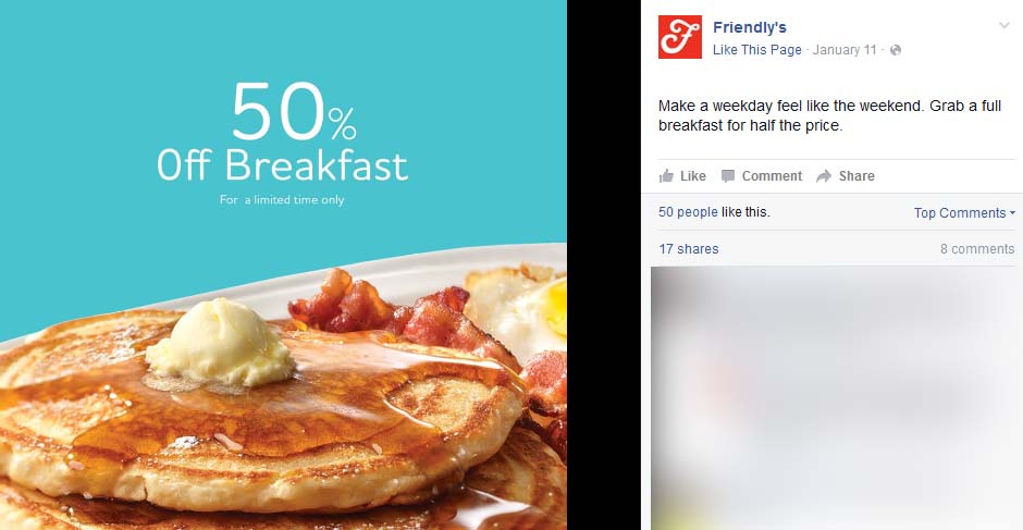 Friendlys Coupon March 2024 50% off breakfast at Friendlys
