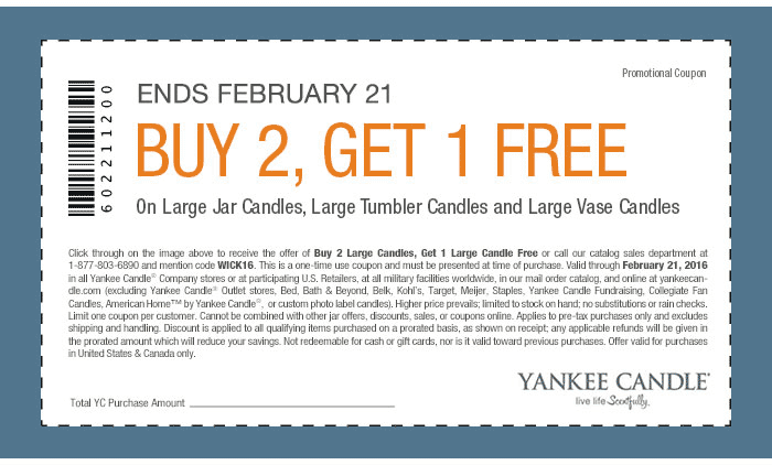 Yankee Candle Coupon April 2024 3rd candle free at Yankee Candle, or online via promo code WICK16