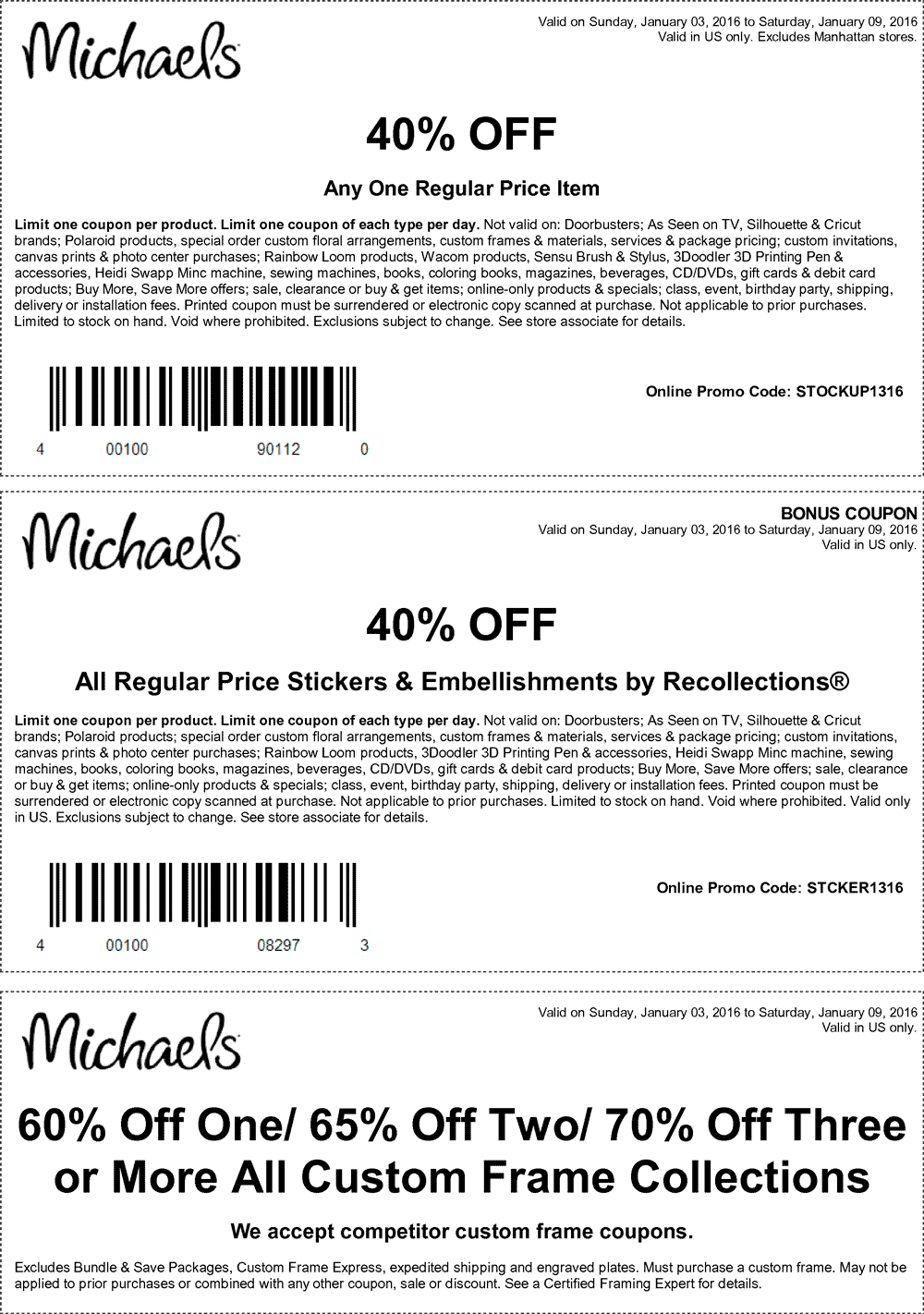 Michaels Coupon March 2024 40% off a single item & more at Michaels, or online via promo code STOCKUP1316